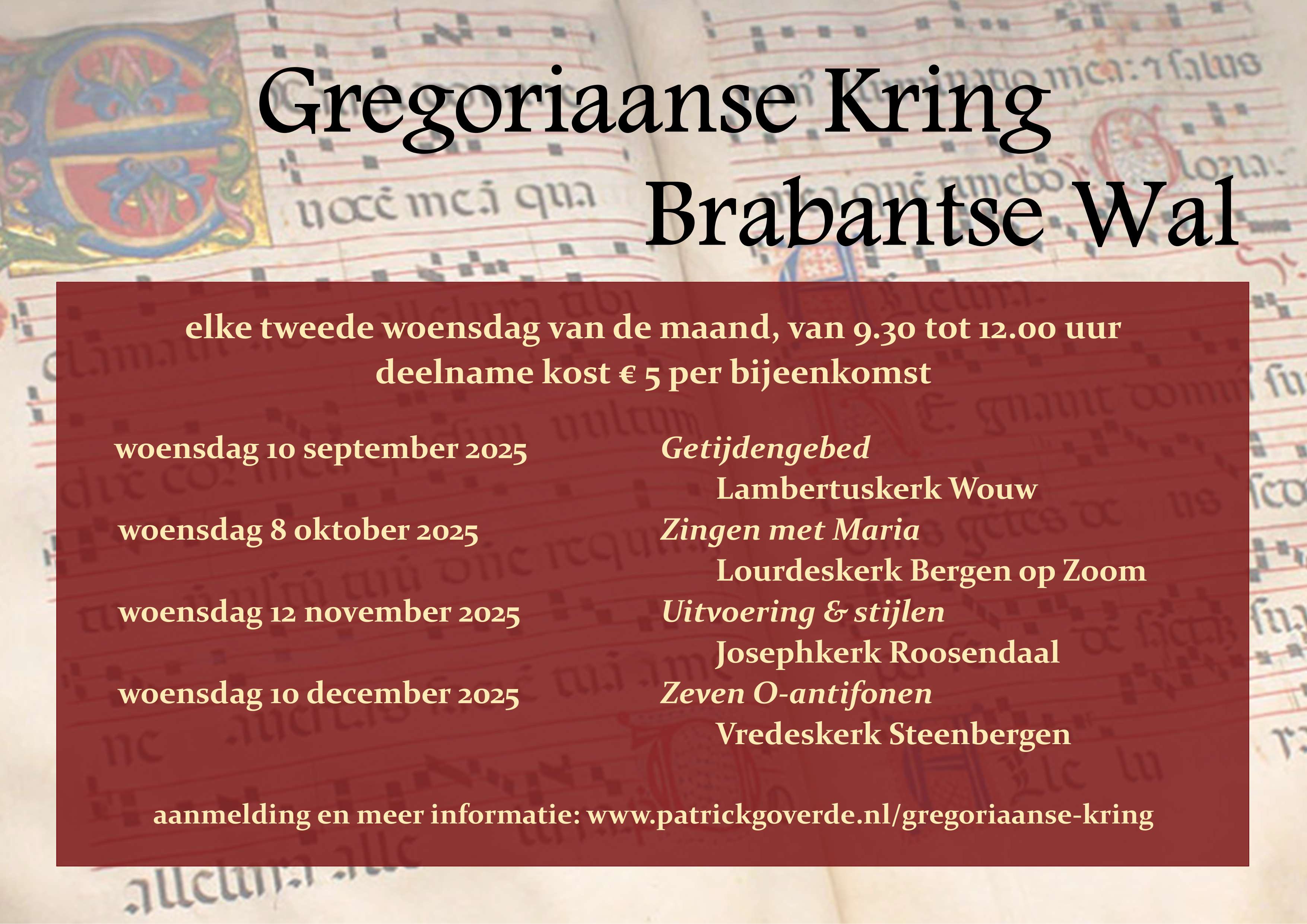 Gregoriaanse Kring Brabantse Wal gaat weer van start